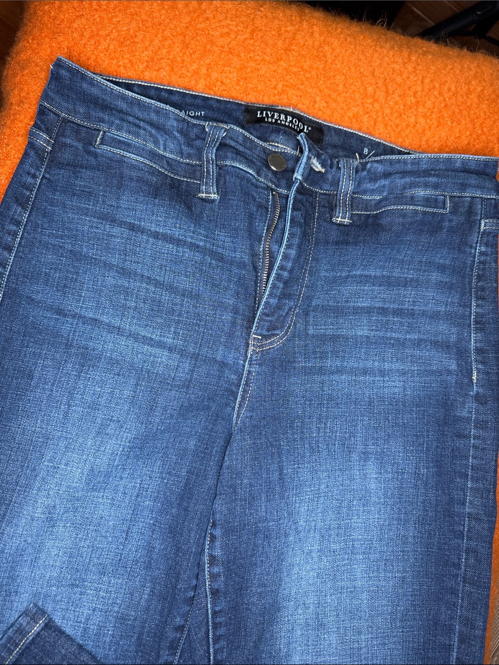 Liverpool Women’s High-Rise Blue Straight Jeans